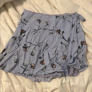 Floral Blue Wrap Skirt